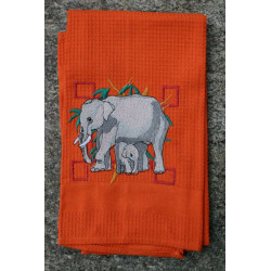 Küchentuch orange elefant