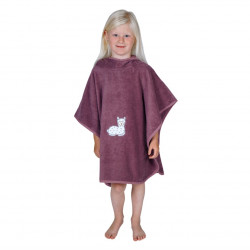 Badeponcho mauve Lama