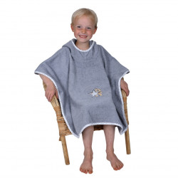 Badeponcho grau Teddy/Stern