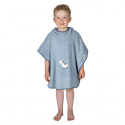 Badeponcho stahlblau Zebra