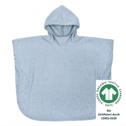 Badeponcho stahlblau Bio