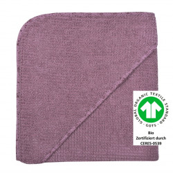 Kapuzenbadetuch mauve Bio